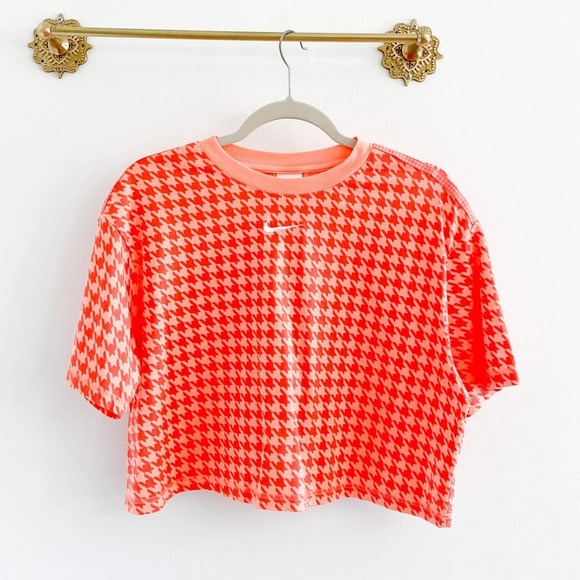 Nike Tops - Nike Houndstooth Boxy Cropped Tee
